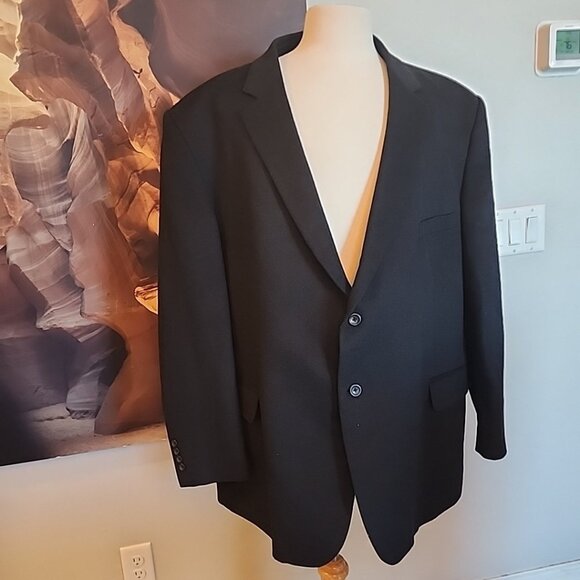 pronto uomo Couture blazer Jacket Men's 56R Wool Silk Cashmere Black 158127 - Picture 1 of 11